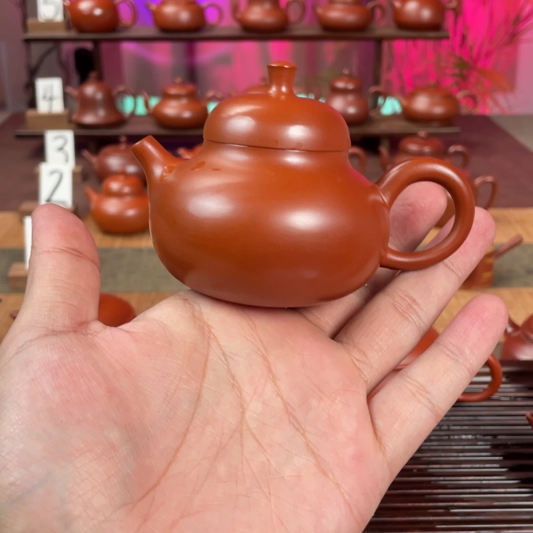 合***婴紫砂茶壶精工薄胎多福120cc