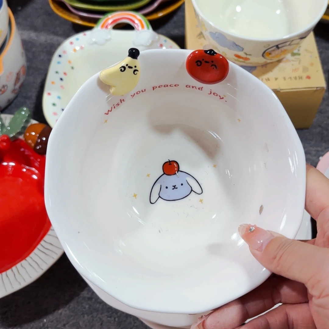 陶瓷苹果小狗六寸汤饭碗正品