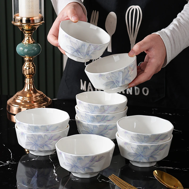 吃饭碗家用陶瓷高颜值4.5英寸米饭碗轻奢高级新款餐具梦幻彩韵