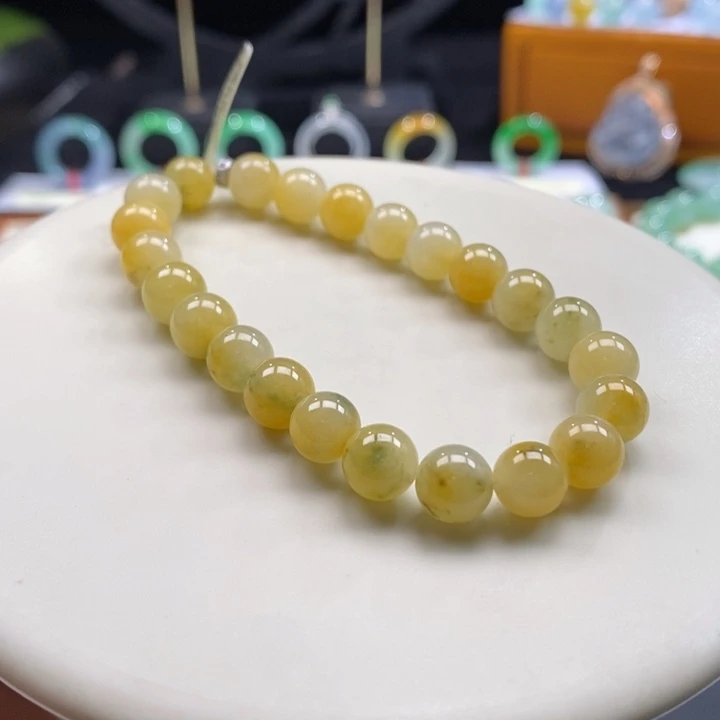 翡翠吊坠(不含链)未镶嵌翡翠黄飘花手串