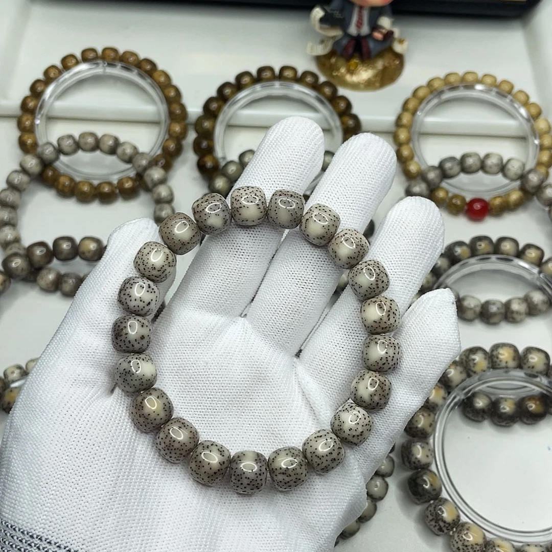 人***生手串星月菩提11mm灰冰月朗星稀