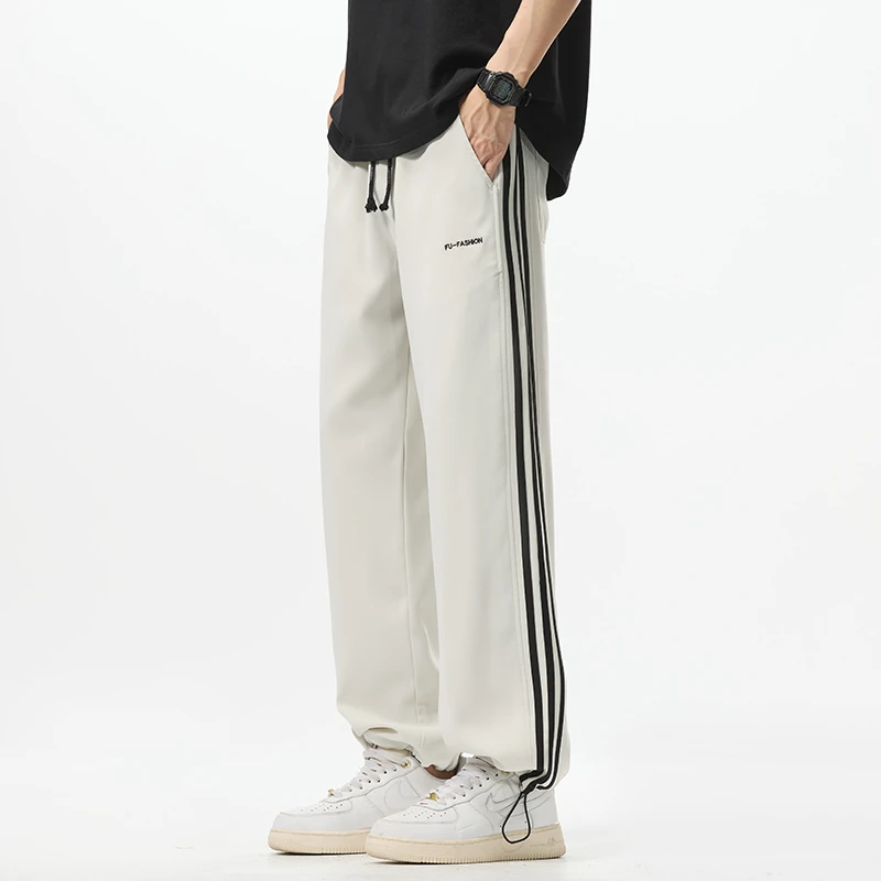 美式复古夏季潮流直筒免烫百搭宽松运动垂感时尚柔软休闲裤卫裤男