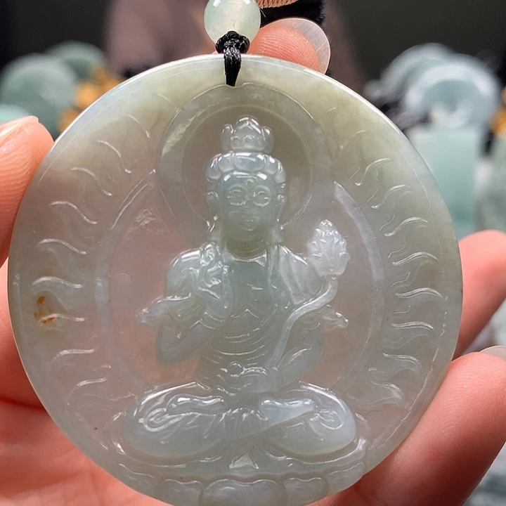 翡翠未镶嵌颈饰大势至菩萨福利