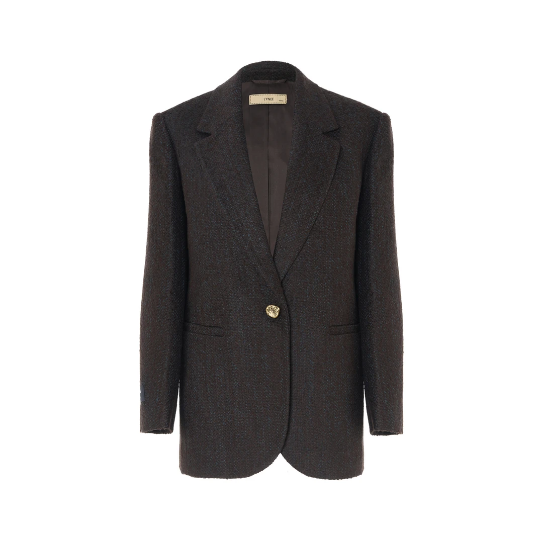 LYNEE【金标系列】意大利进口宽松肌理感一粒扣西装LGD2EAW140