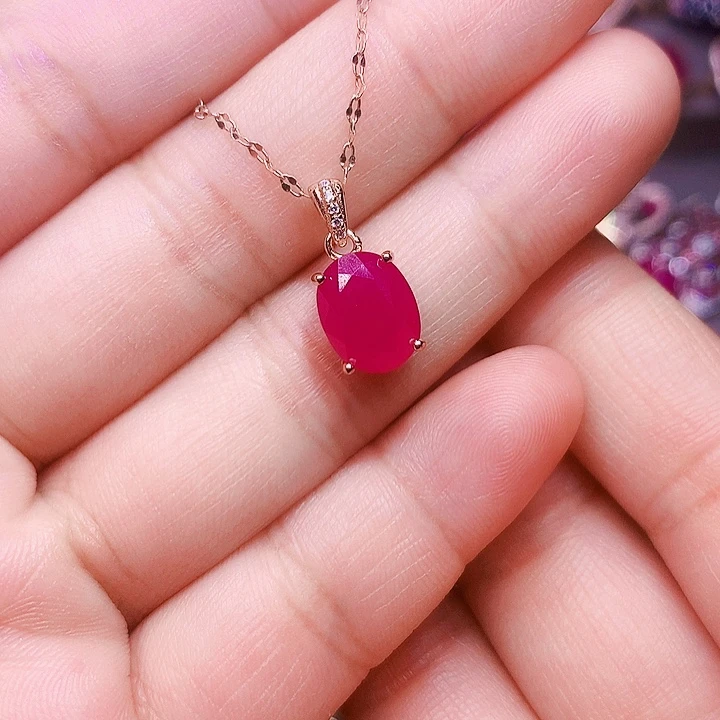 颈饰红宝石银S925镶嵌