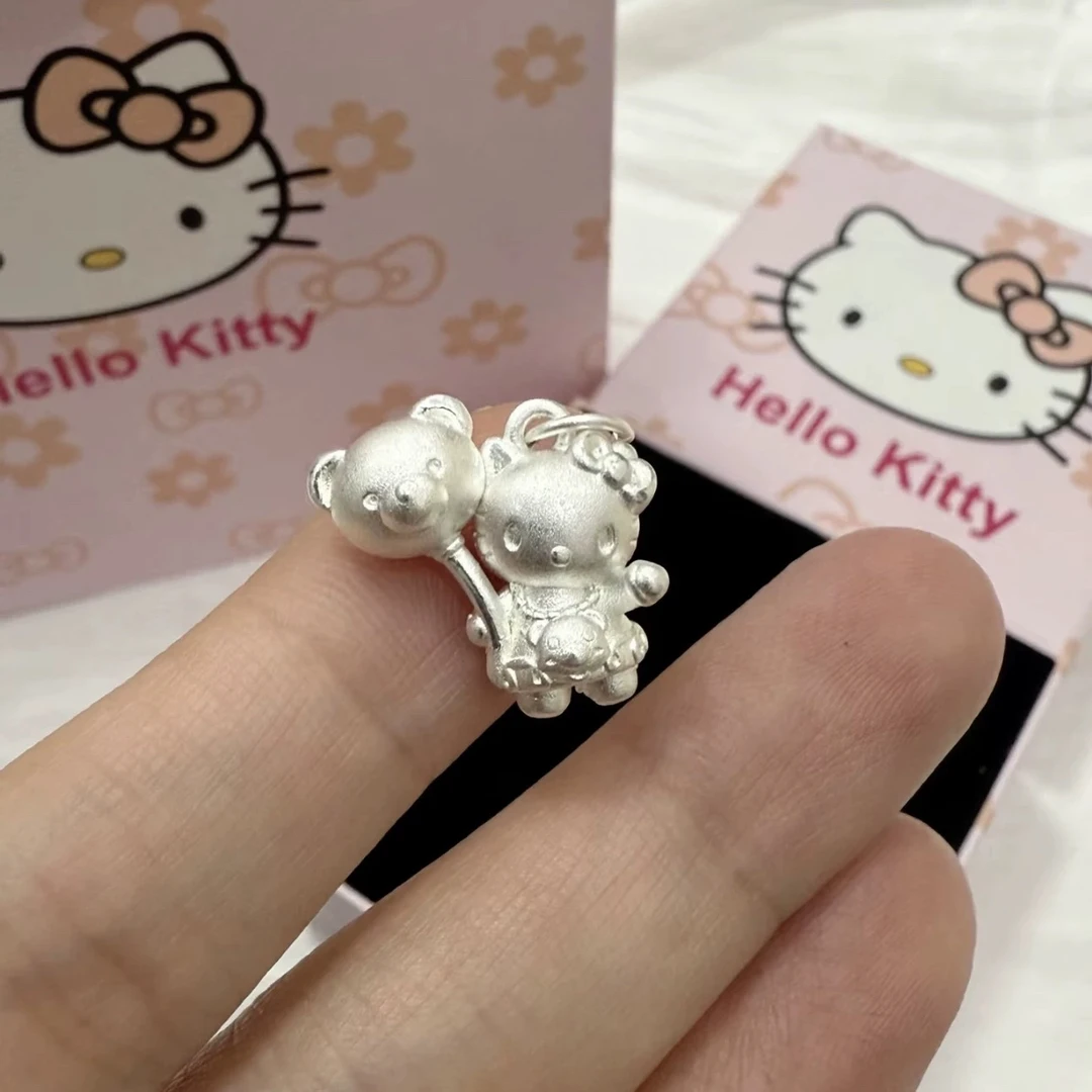 坠链均足银 999气球kitty纯银项链轻松熊凯蒂猫可爱女生礼物