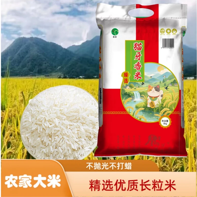 猫牙米10斤农家不抛光不打蜡长粒米