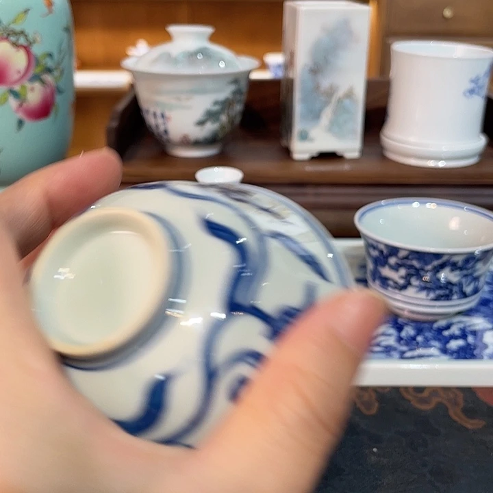 螭***珩手工青花成化杯子杯子