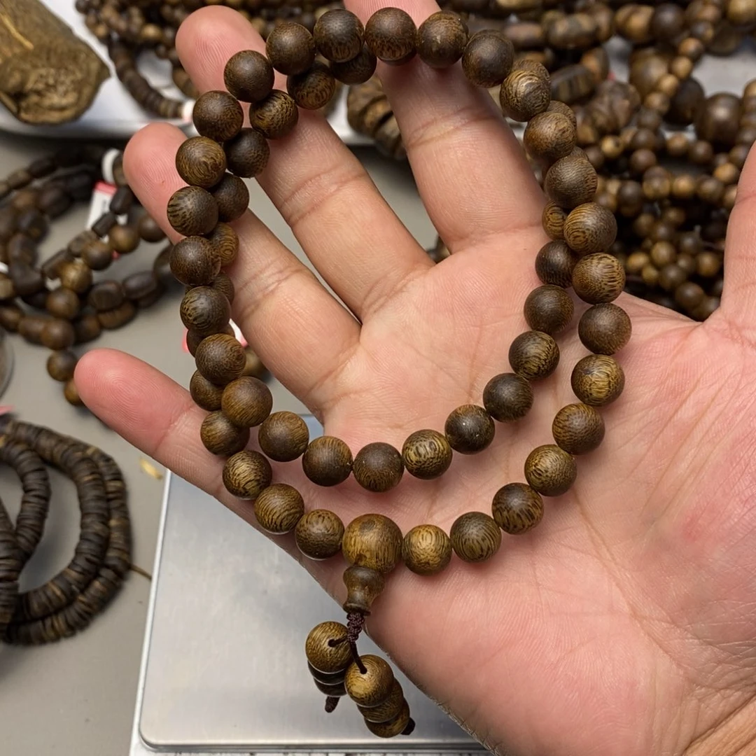 沉香手串～***～圆珠09双圈19克多样性发一