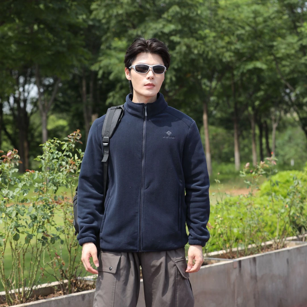 户外男士奥粒绒加绒加厚抓绒外套开衫抓绒衣冬季加绒外套【2910】