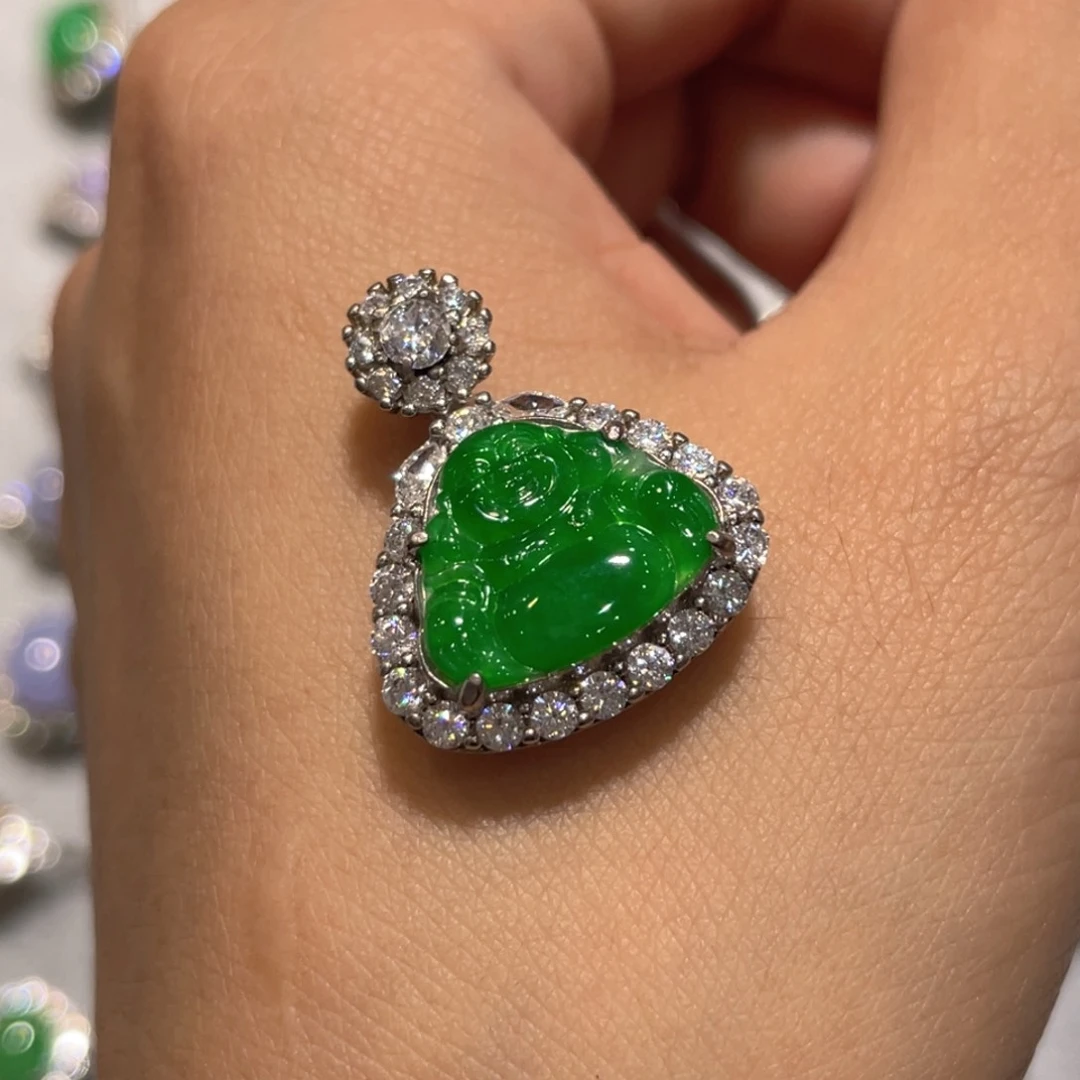 颈饰银S925镶嵌翡翠吊坠