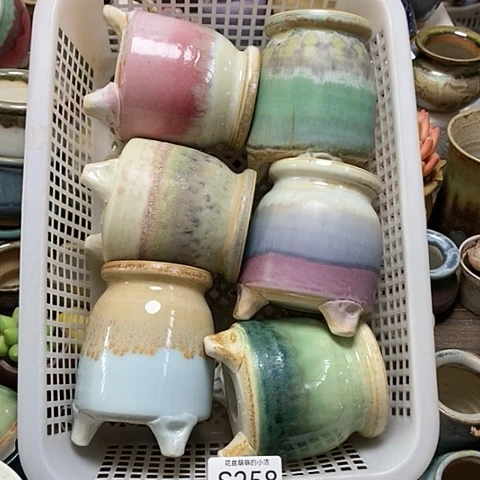 紫砂花盆258微瑕品口径6厘米左右