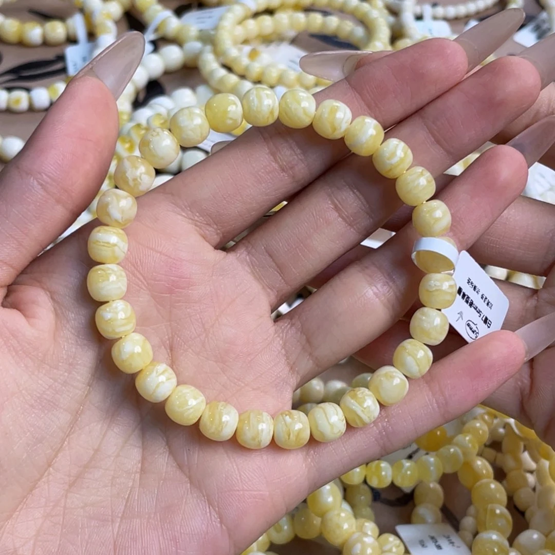 阿***檌未镶嵌琥珀手链7.5mm……