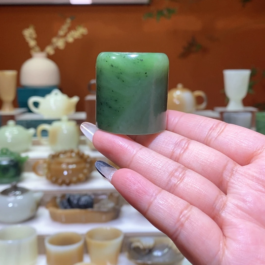 未镶嵌和田玉挂件碧玉扳指21.5mm