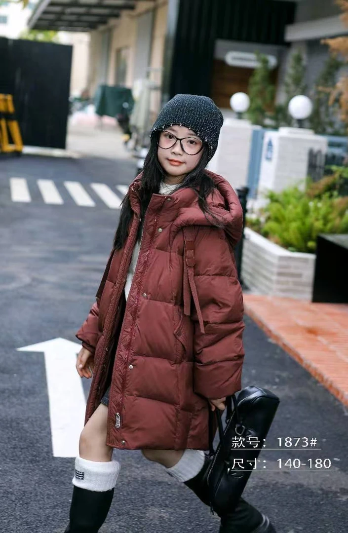 2024新款儿童羽绒服假加厚潮牌外套中长款大童女童亲子装童装冬季