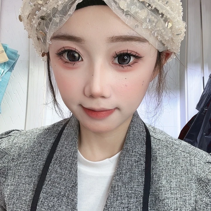 杏色亮片发代帽子