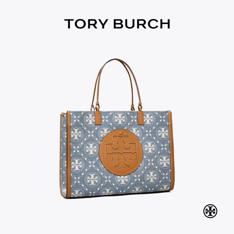 TORY BURCH汤丽柏琦T MONOGRAM 丹宁托特包 159372