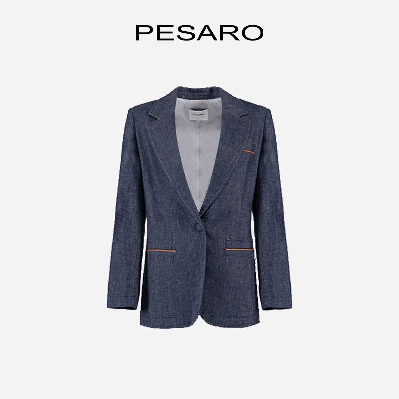 PESAROPESARO蕙玲女装春季优雅百搭亚麻混纺西服4109-9002