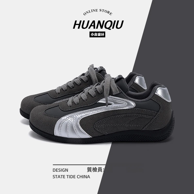环球秋季时尚潮流百搭运动休闲鞋透气低帮小众男士薄底复古德训鞋