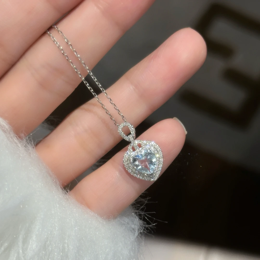 【六言高定】升级x海蓝宝爱心吊坠 不含链