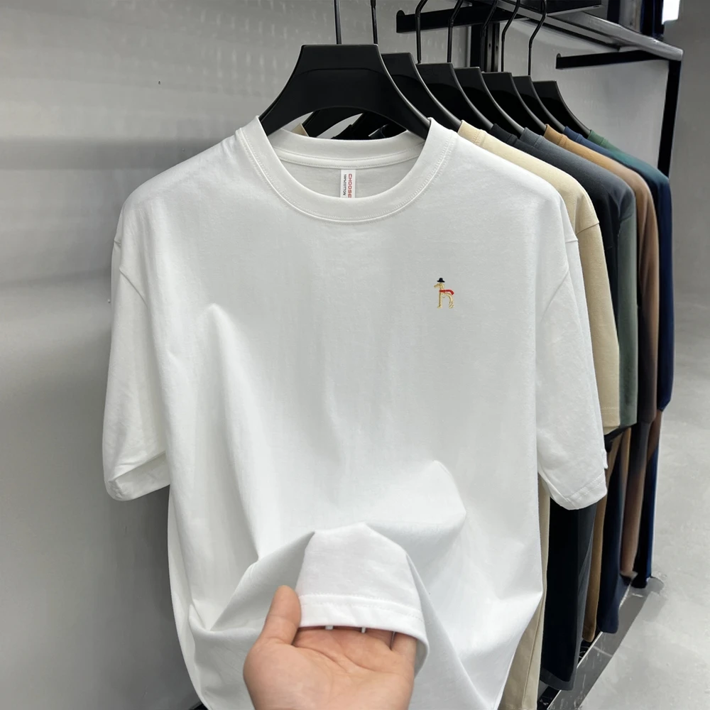 尼皮怀恩男士短袖t恤圆领纯棉上衣夏季新款宽松T恤潮牌