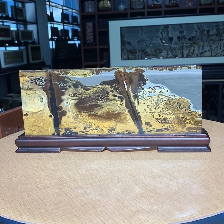 ，广西国画石摆件，收藏观赏