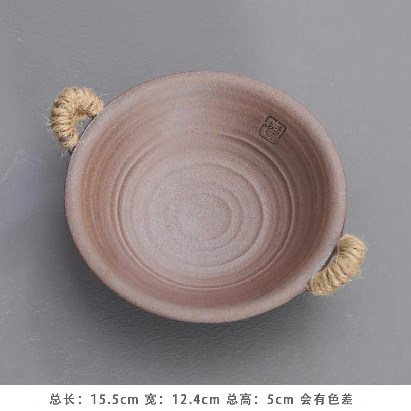 老岩泥粗陶烤茶盘陶瓷茶叶提香器醒茶器家用日式蜡烛炒茶烤茶碟子
