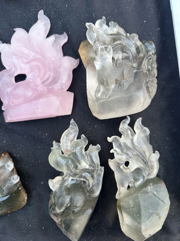 天然白水晶龙头文昌笔，