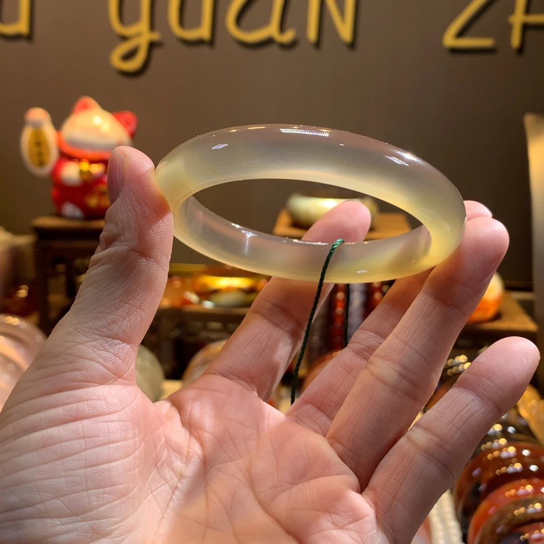 玛瑙/玉髓未镶嵌手镯直播间看细节