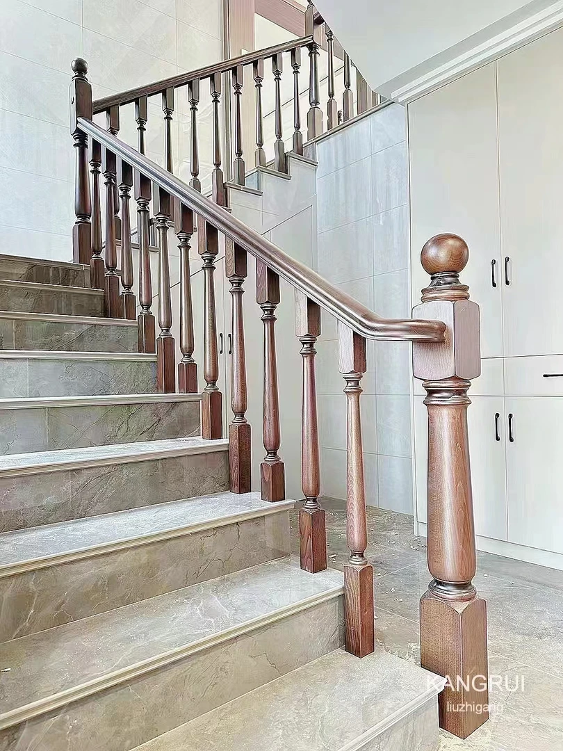 高档家用室内阳台阁楼欧式楼梯扶手护栏立柱欧州榉木材质水性环保