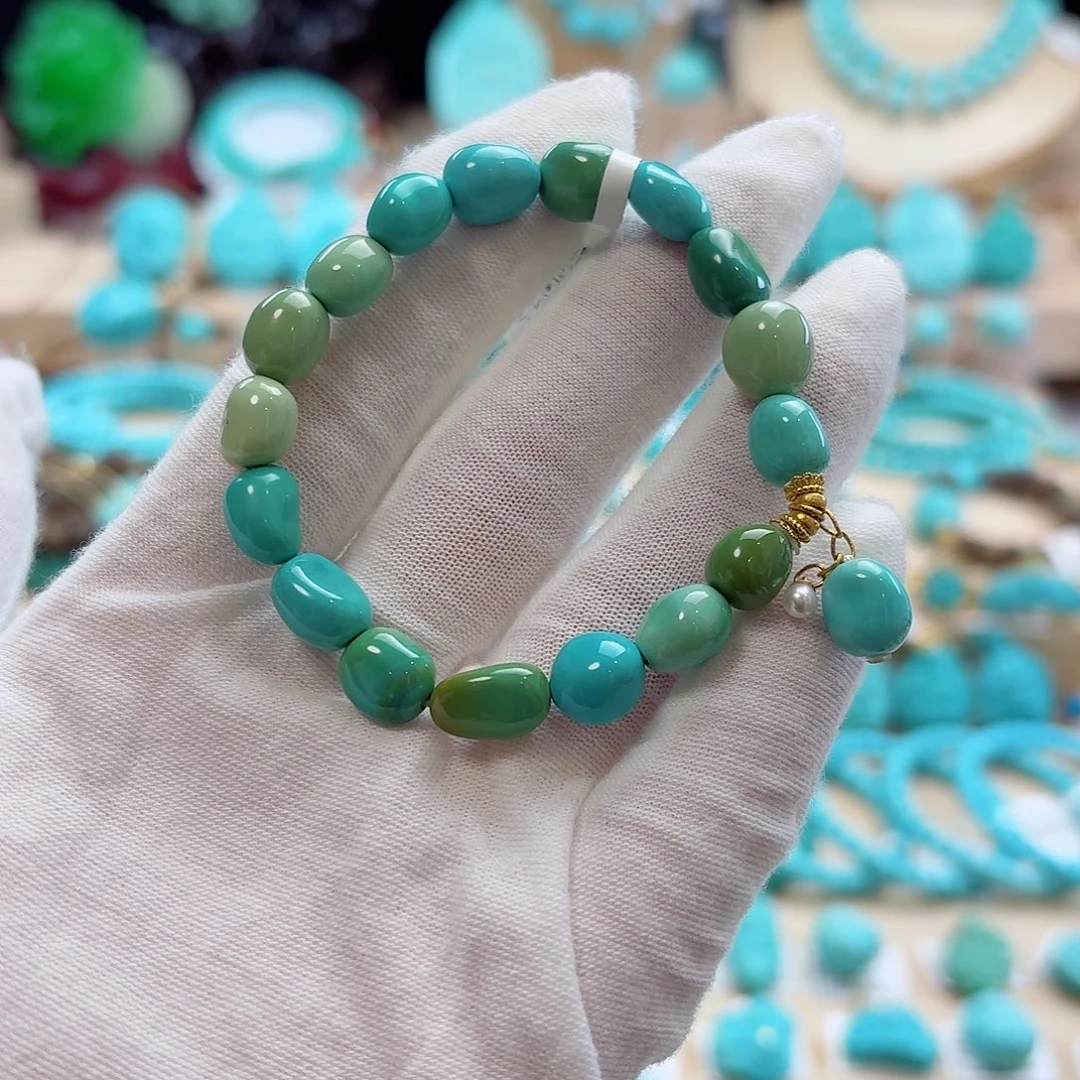 绿松石18K金镶嵌珠宝奇石