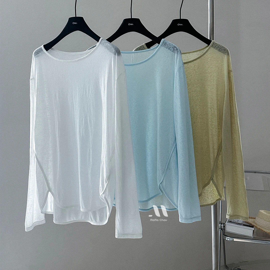 现货「MUMU CHAU」【避暑神器】凉感透气雪花棉女夏季防晒罩衫LX6823