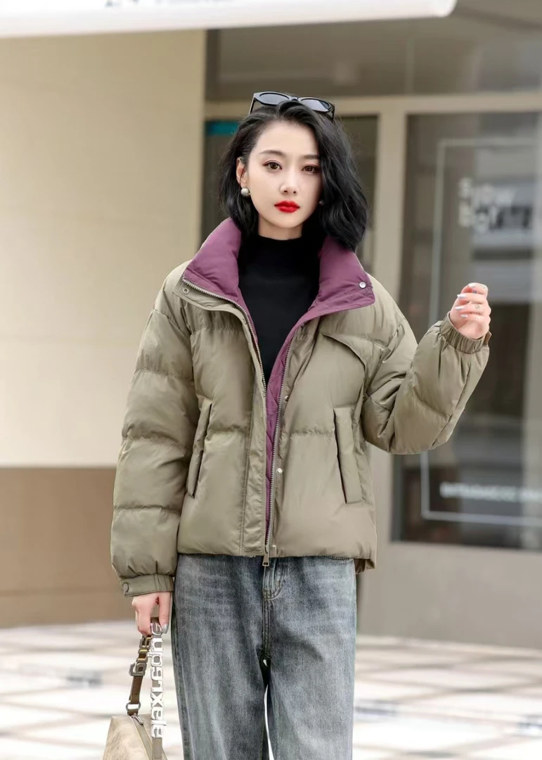 玛罗兰 90白鹅绒 新款  百搭大方撞色 鹅绒服外套