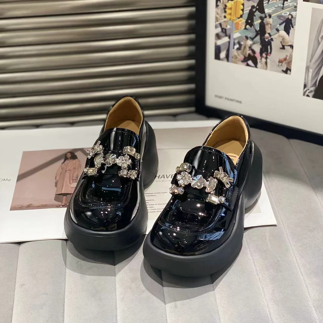 ZZ-5127鞋松糕防水台甜美厚底乐福鞋 拉长腿阔腿裤神器