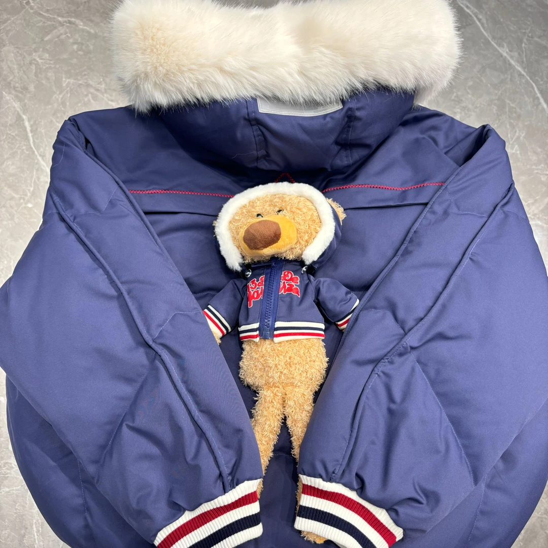 【YU·PP】（031）小众美式棒球风三色毛绒大帽子羽绒服外套（P0168）