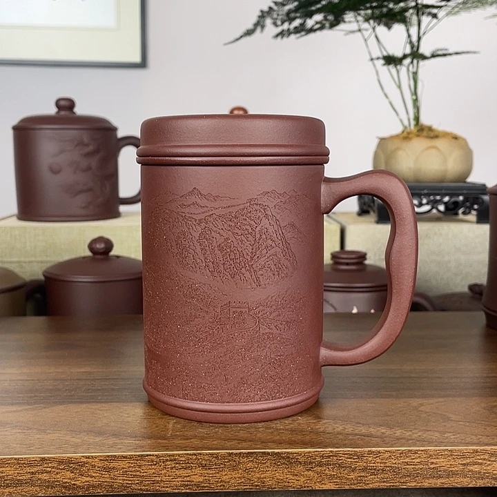 茶杯紫砂紫砂盖杯450cc