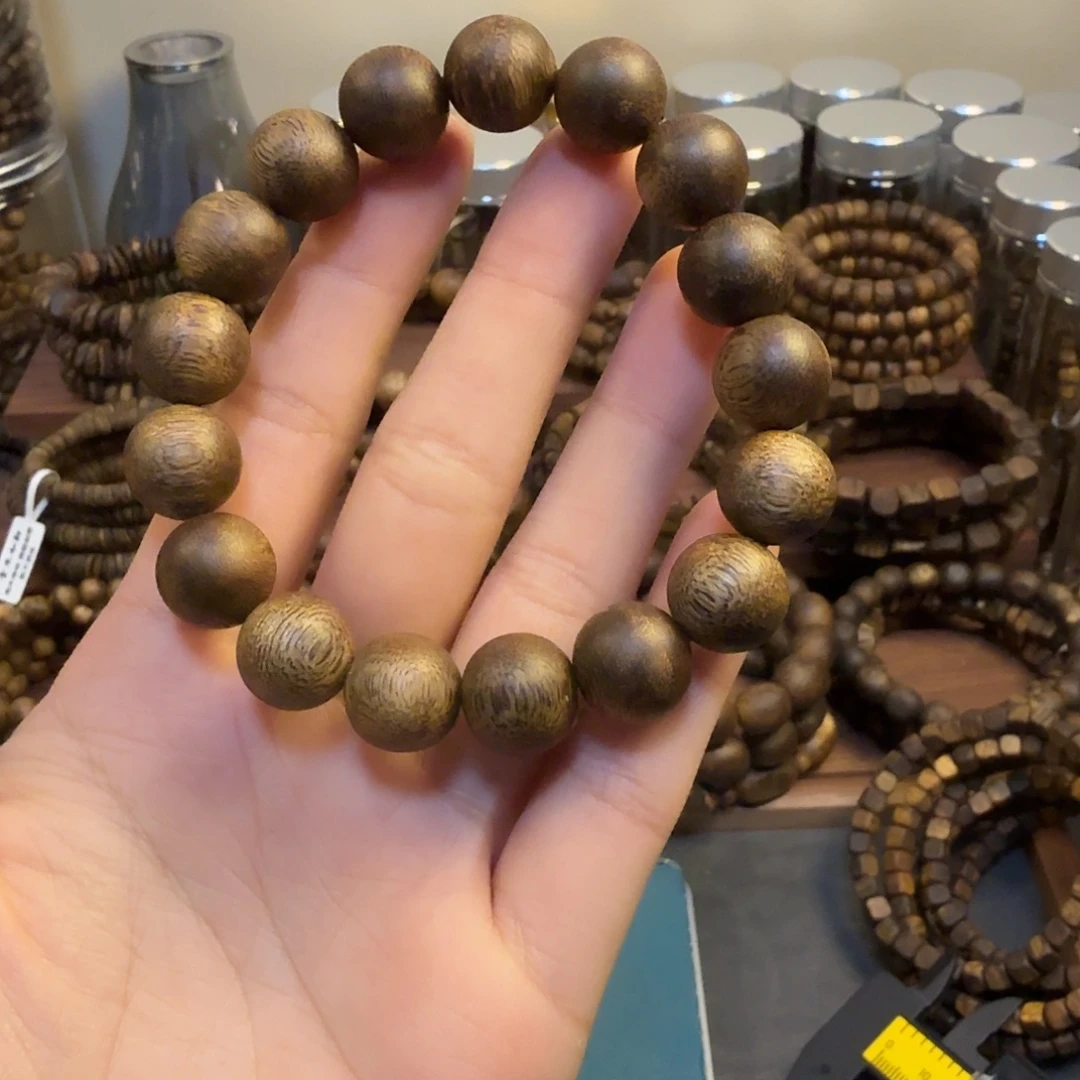 影***叔沉香手串1.3圆珠单圈12g 多样性发一