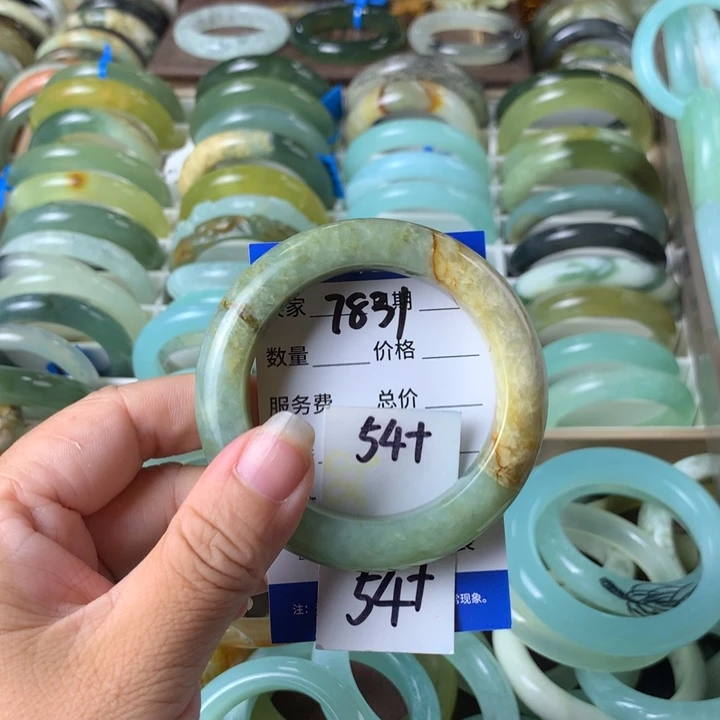 未镶嵌蛇纹石玉手镯7831