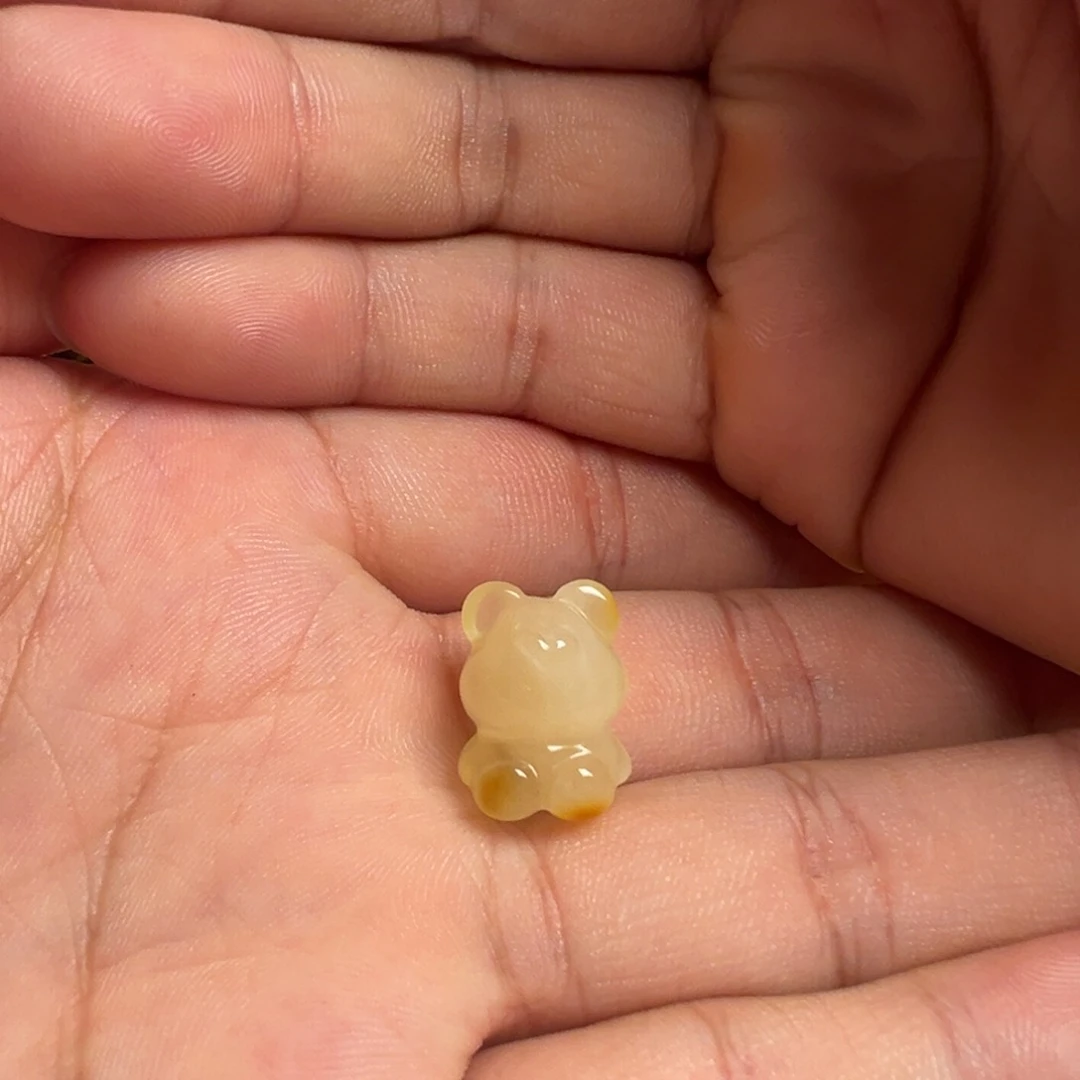 蜜蜡颈饰未镶嵌小熊提溜吊坠（打孔不退换）