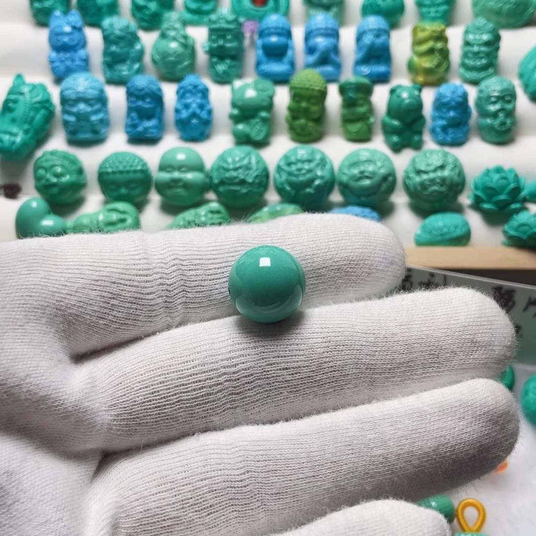 魔**心手工雕刻配珠14.4绿色光珠