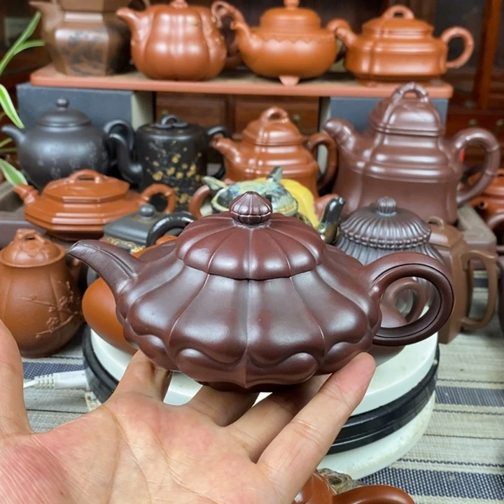 茶壶紫砂合菱260cc原矿老紫泥还原烧