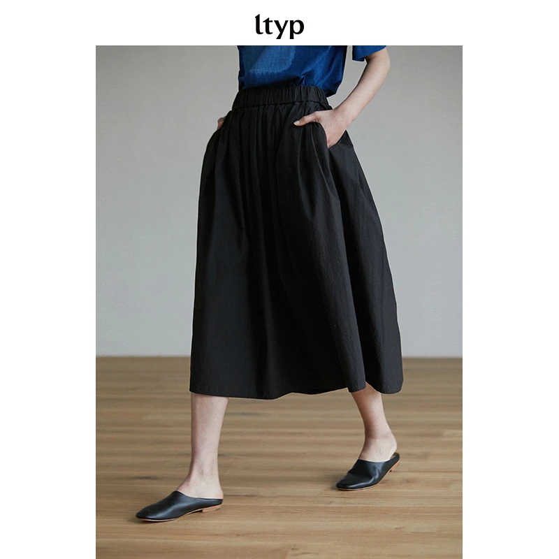 ltyp 蓬感伞裙宽松小个子黑色半身裙女夏 B105221006