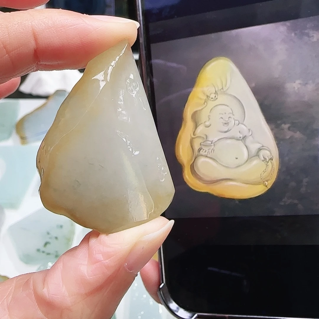 定制翡翠未镶嵌缅甸翡翠挂件