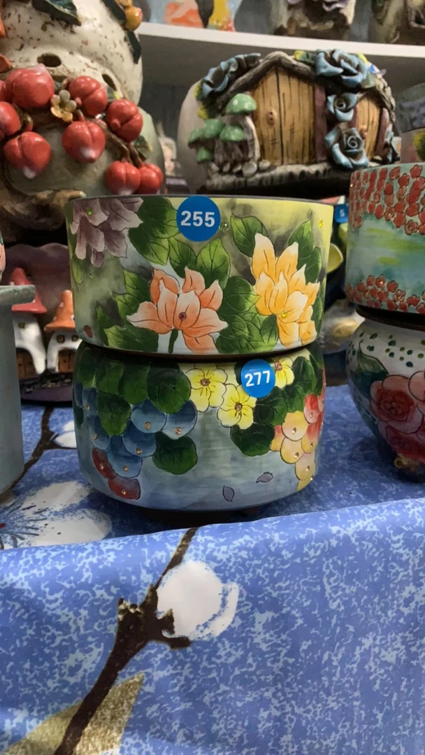 全绘全钻美女背影花盆