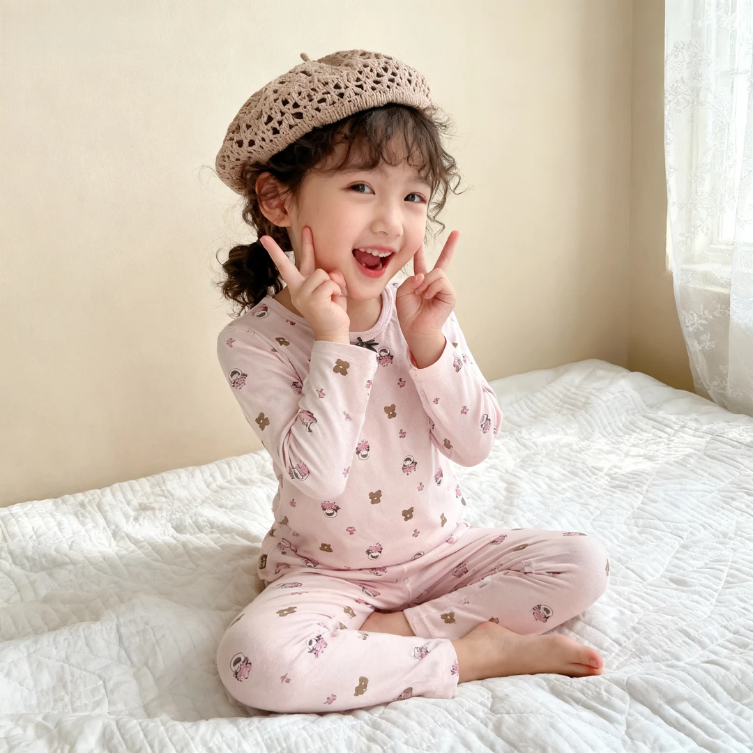 2025款男童女童家居服秋冬套装5296