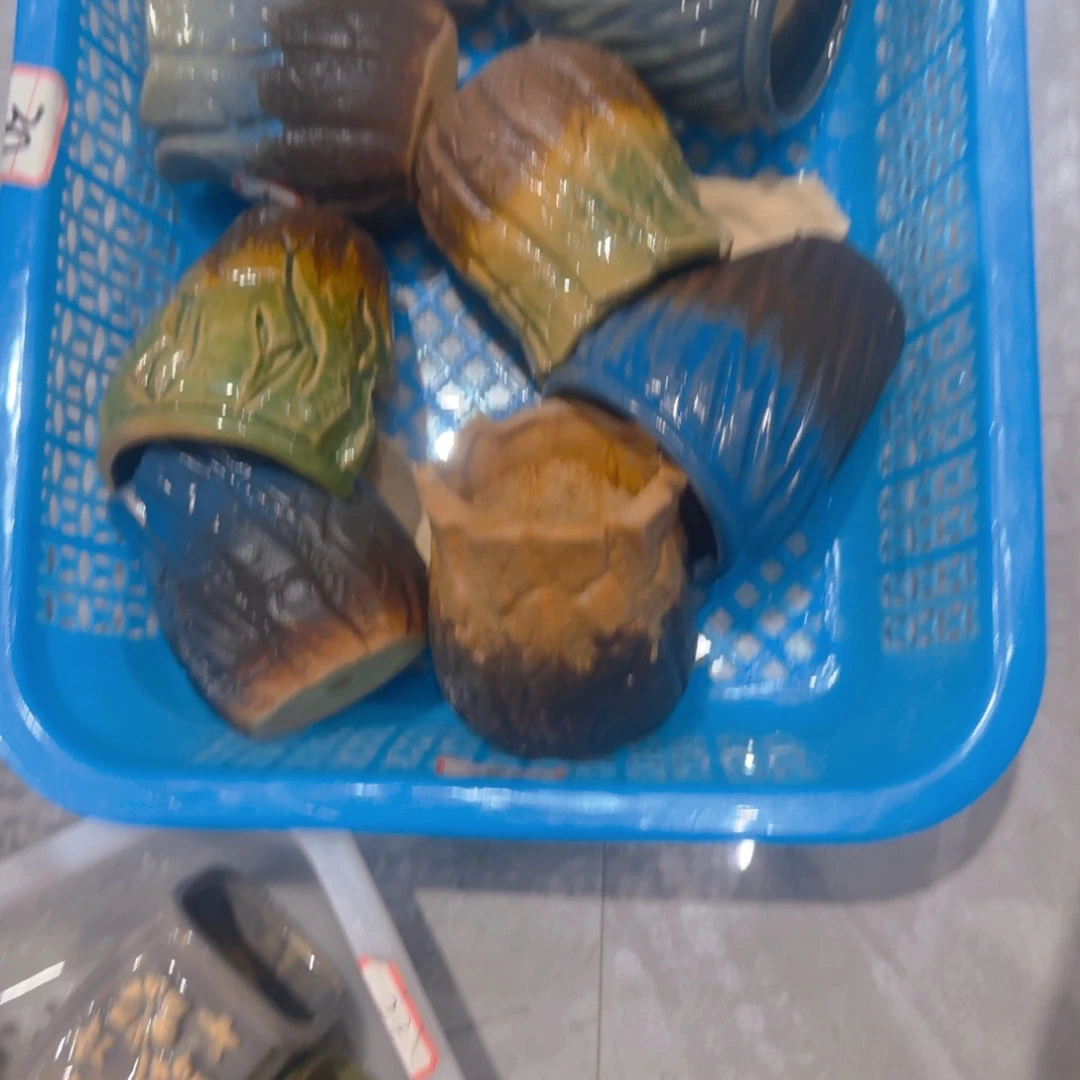 紫砂花盆粗陶精雕