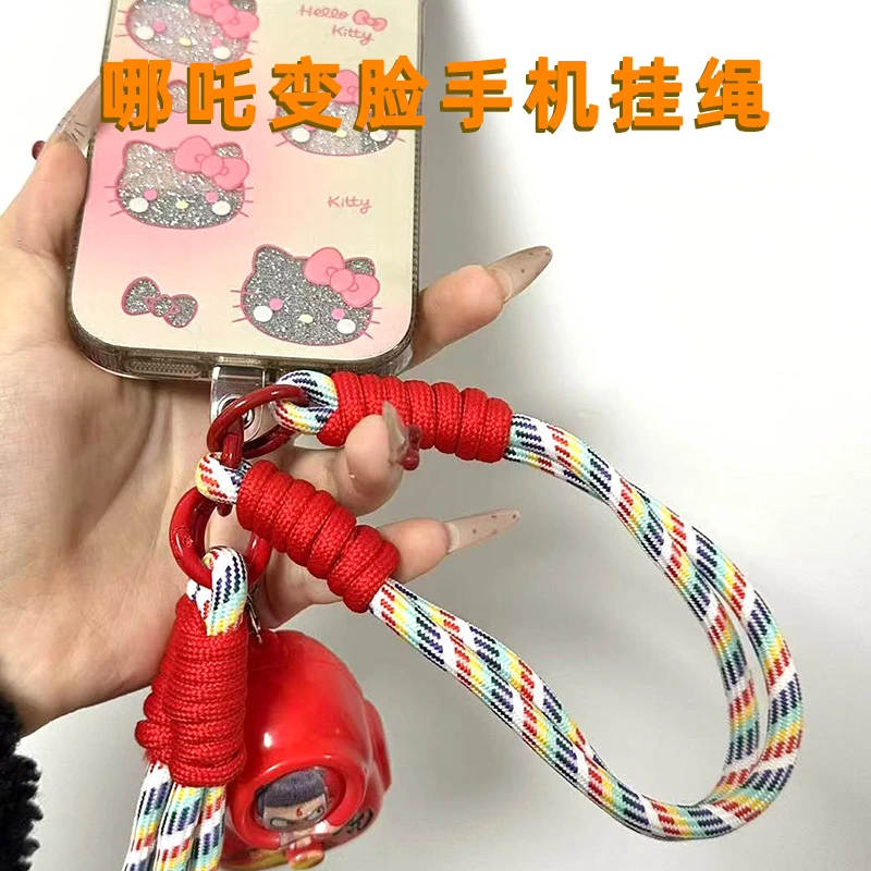 哪吒2魔童闹海变脸手机挂绳周边手办创意双用可背可手拿两用