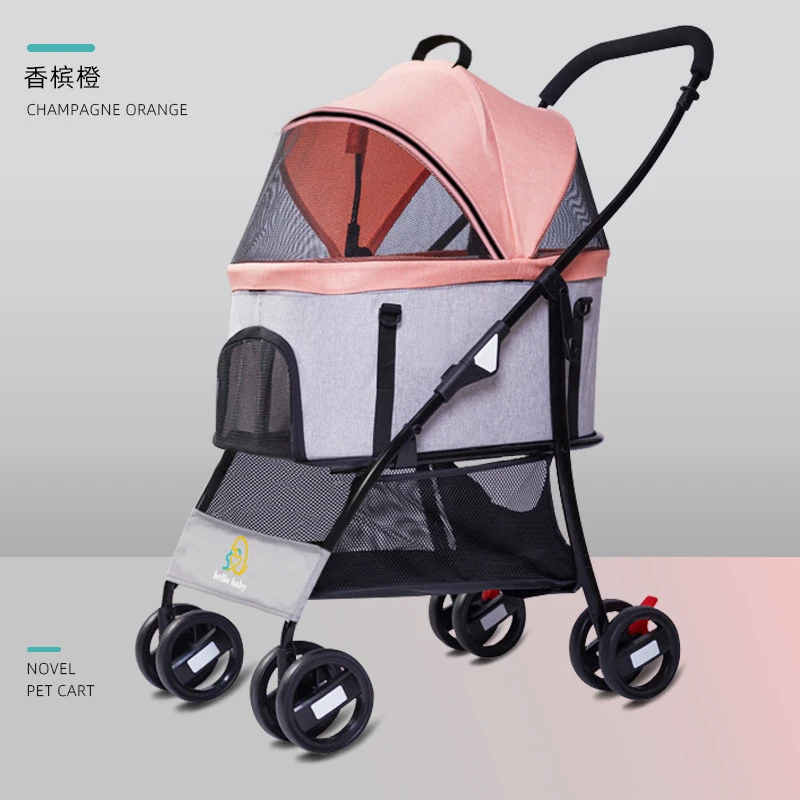 一体透气中小型犬宠物推车碳钢材质狗狗车老弱残遛狗狗狗助力车