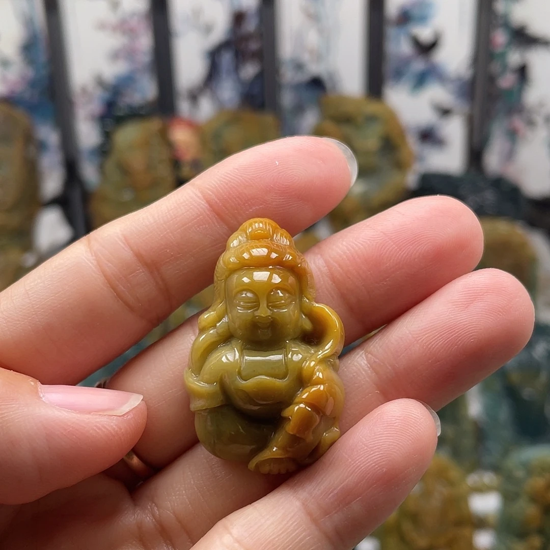 翡翠未镶嵌颈饰天然翡翠a货观音