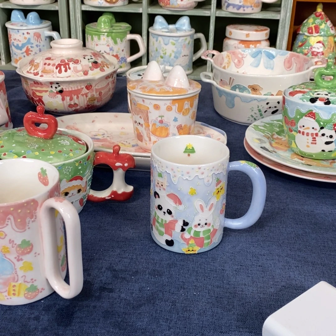 希***宝瓷片熊猫马克杯微瑕